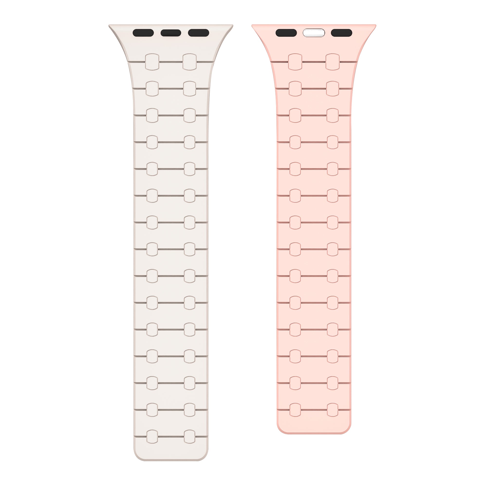 Rixus Magnetic Silicone Band For Apple Watch 42mm, 44mm, 45mm, 49mm White And Pink