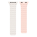 Rixus For Apple Watch 42mm, 44mm, 45mm, 49mm Silicone Band With Magnetic White + Pink