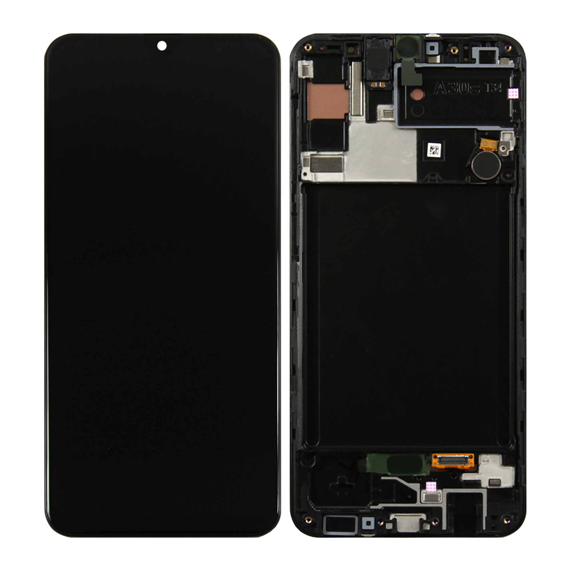 Samsung Galaxy A30s A307F Display And Digitizer With Frame Black Soft-OLED