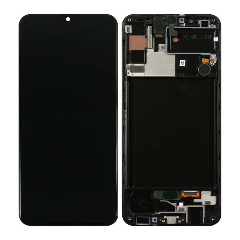 Samsung Galaxy A30s A307F Display And Digitizer With Frame Black Soft-OLED