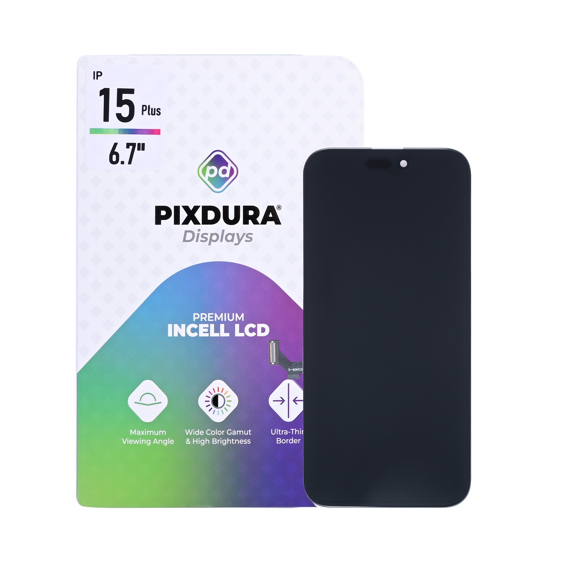 PIXDURA For Apple iPhone 15 Plus Display And Digitizer In-Cell Premium (IC Removable) (60Hz)