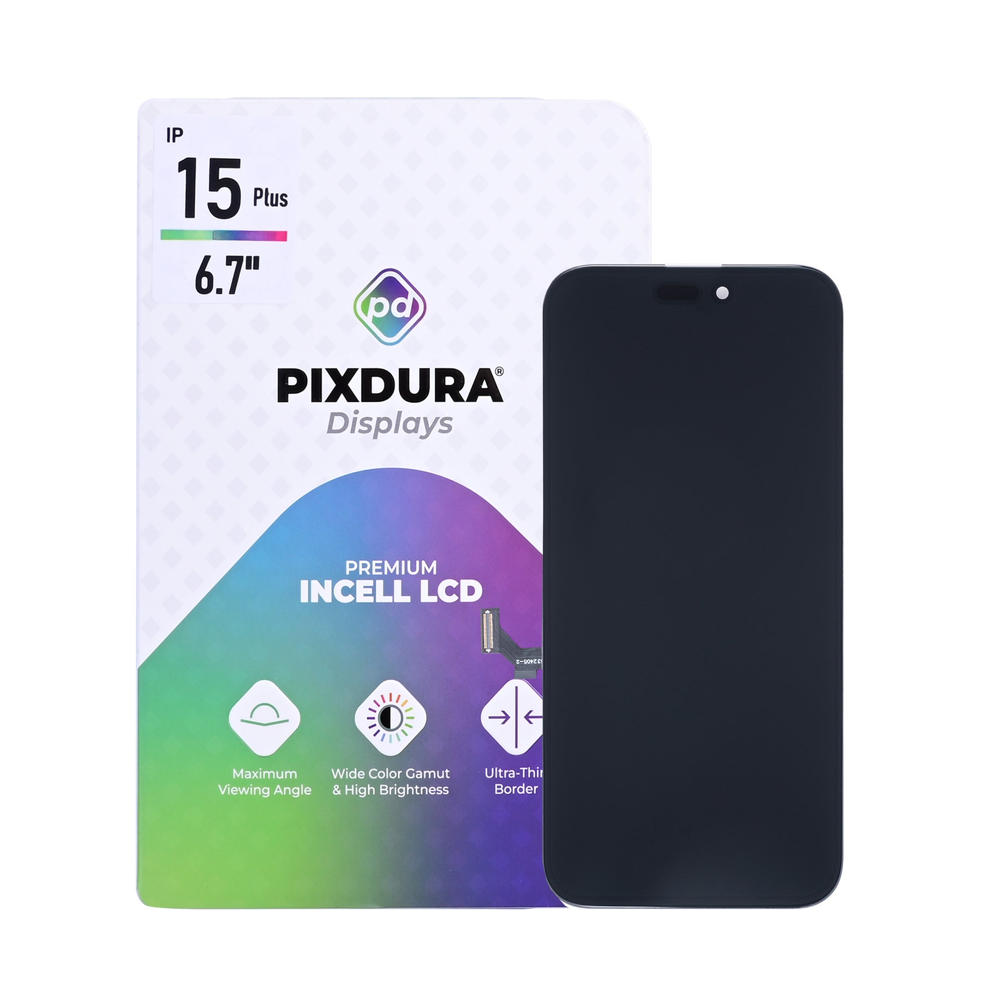 PIXDURA For Apple iPhone 15 Plus Display And Digitizer In-Cell Premium (IC Removable) (60Hz)