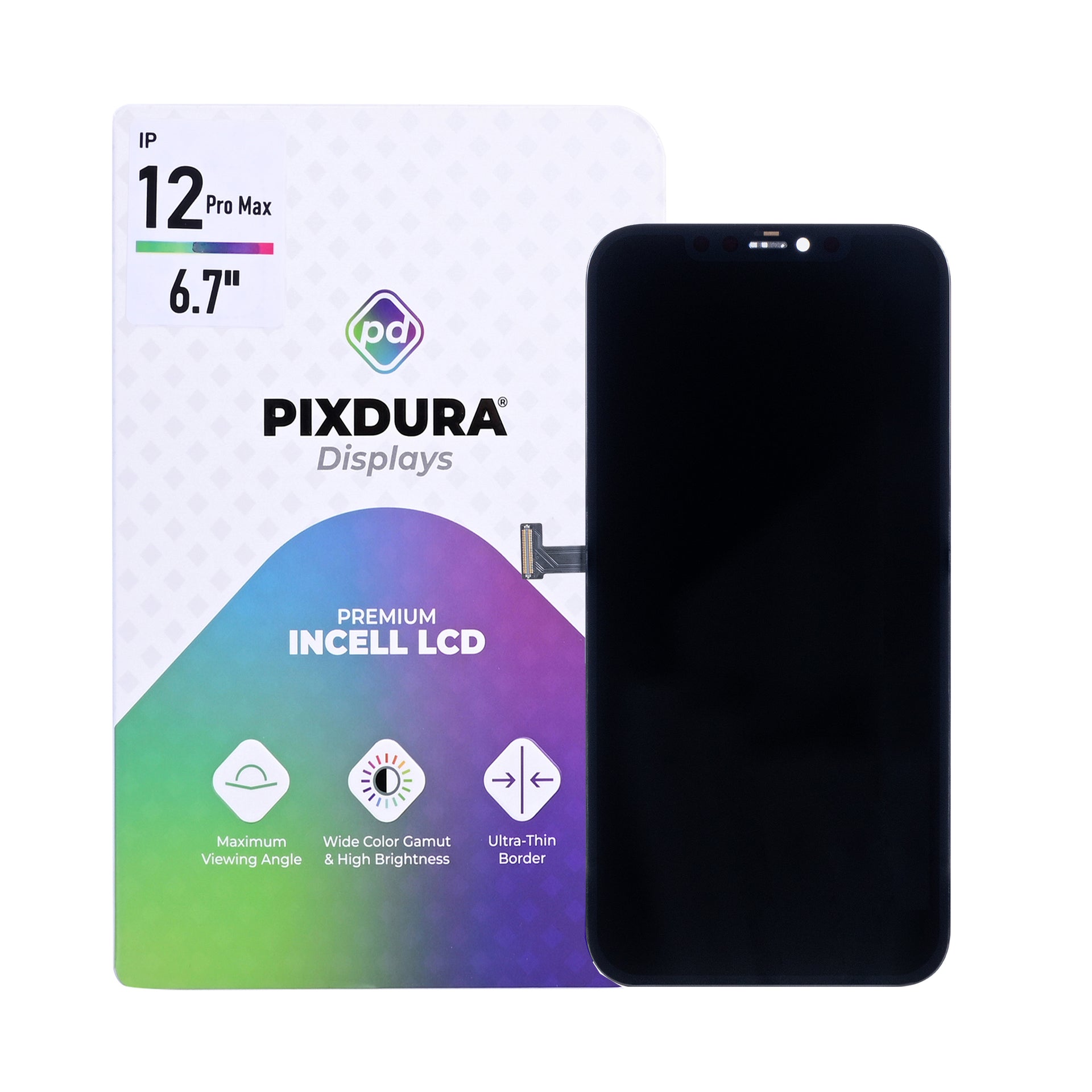 PIXDURA For Apple iPhone 12 Pro Max Display And Digitizer In-Cell Premium (IC Removable) (60Hz)