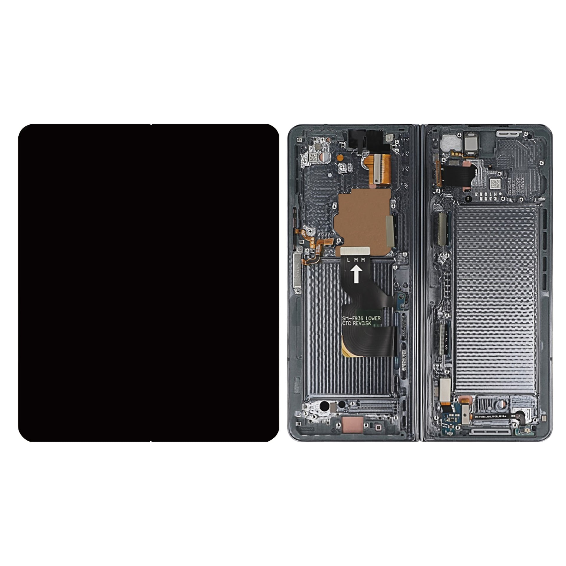 Samsung Galaxy Z Fold4 5G F936B Main Display And Digitizer With Frame Graygreen Service Pack