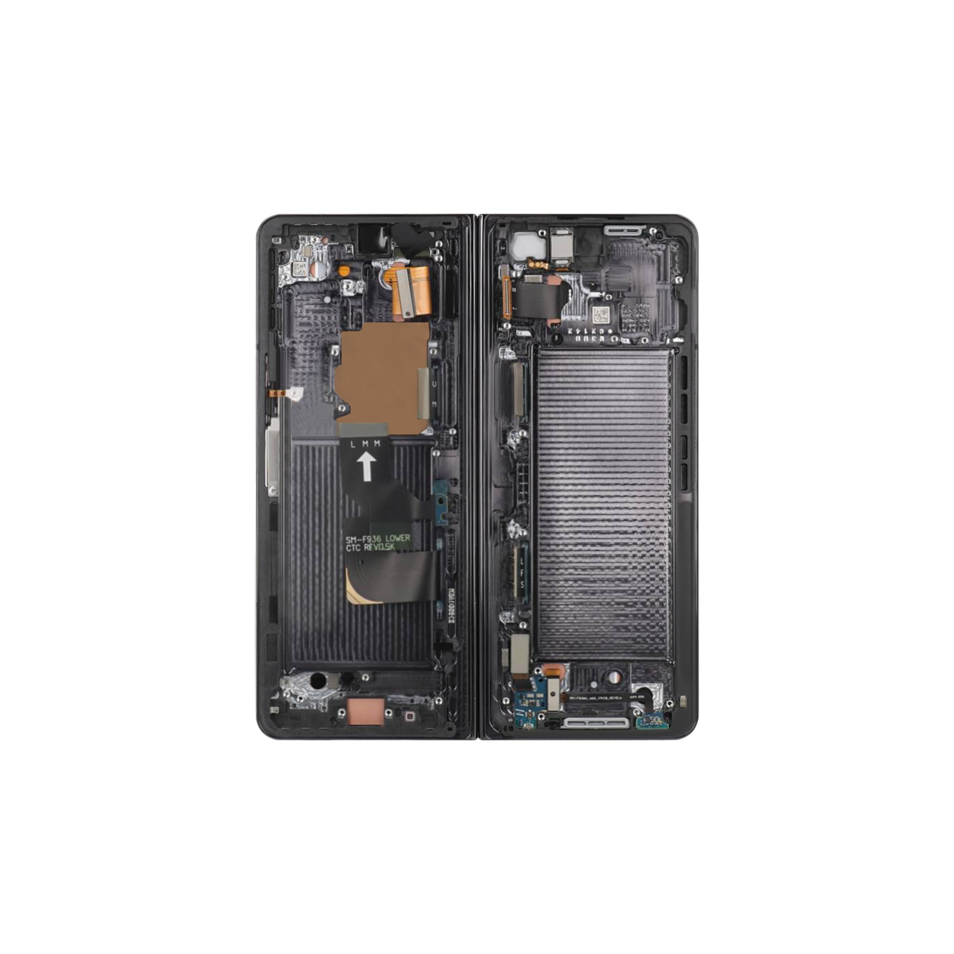 Samsung Galaxy Z Fold4 5G F936B Main Display And Digitizer With Frame Phantom Black Service Pack