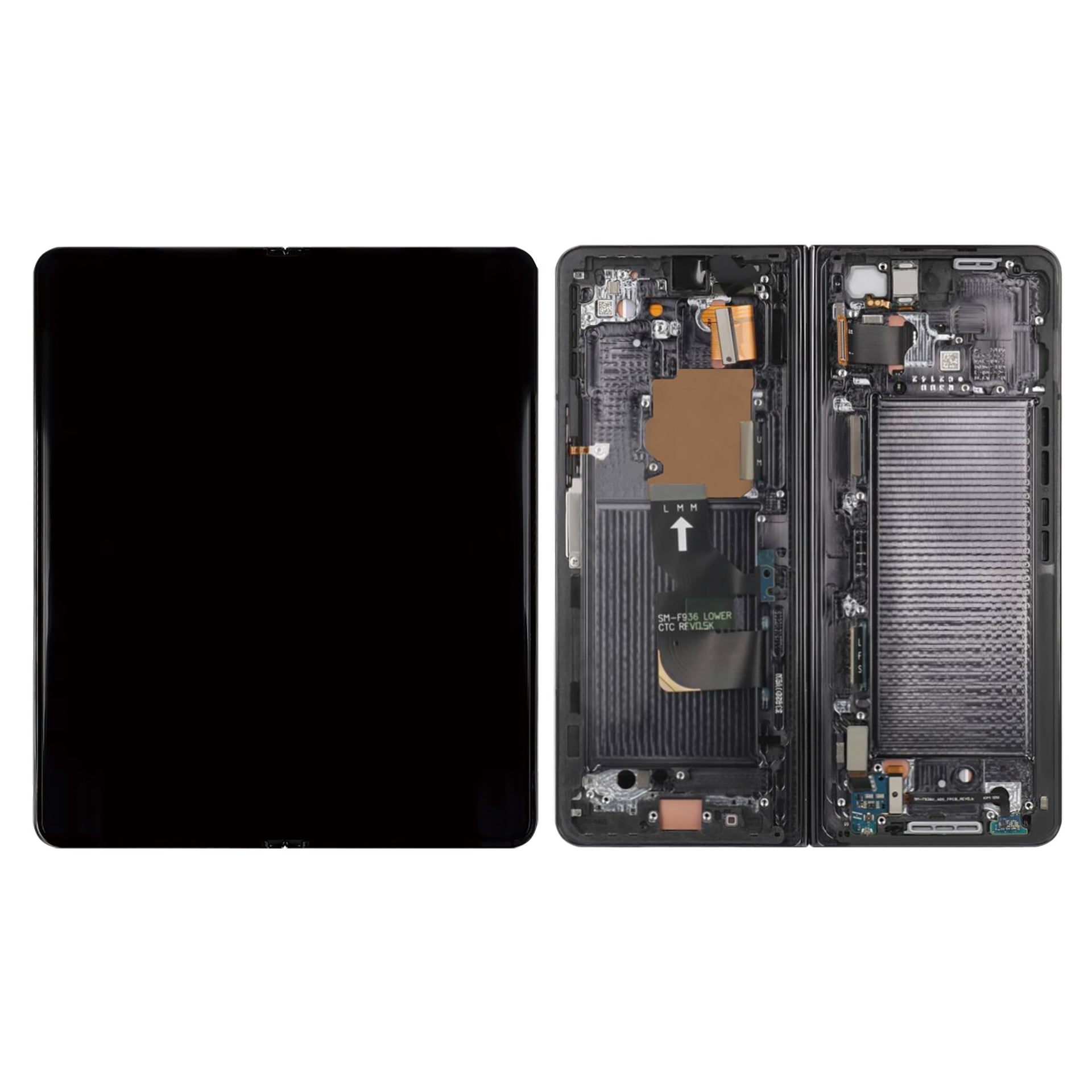Samsung Galaxy Z Fold4 5G F936B Main Display And Digitizer With Frame Phantom Black Service Pack
