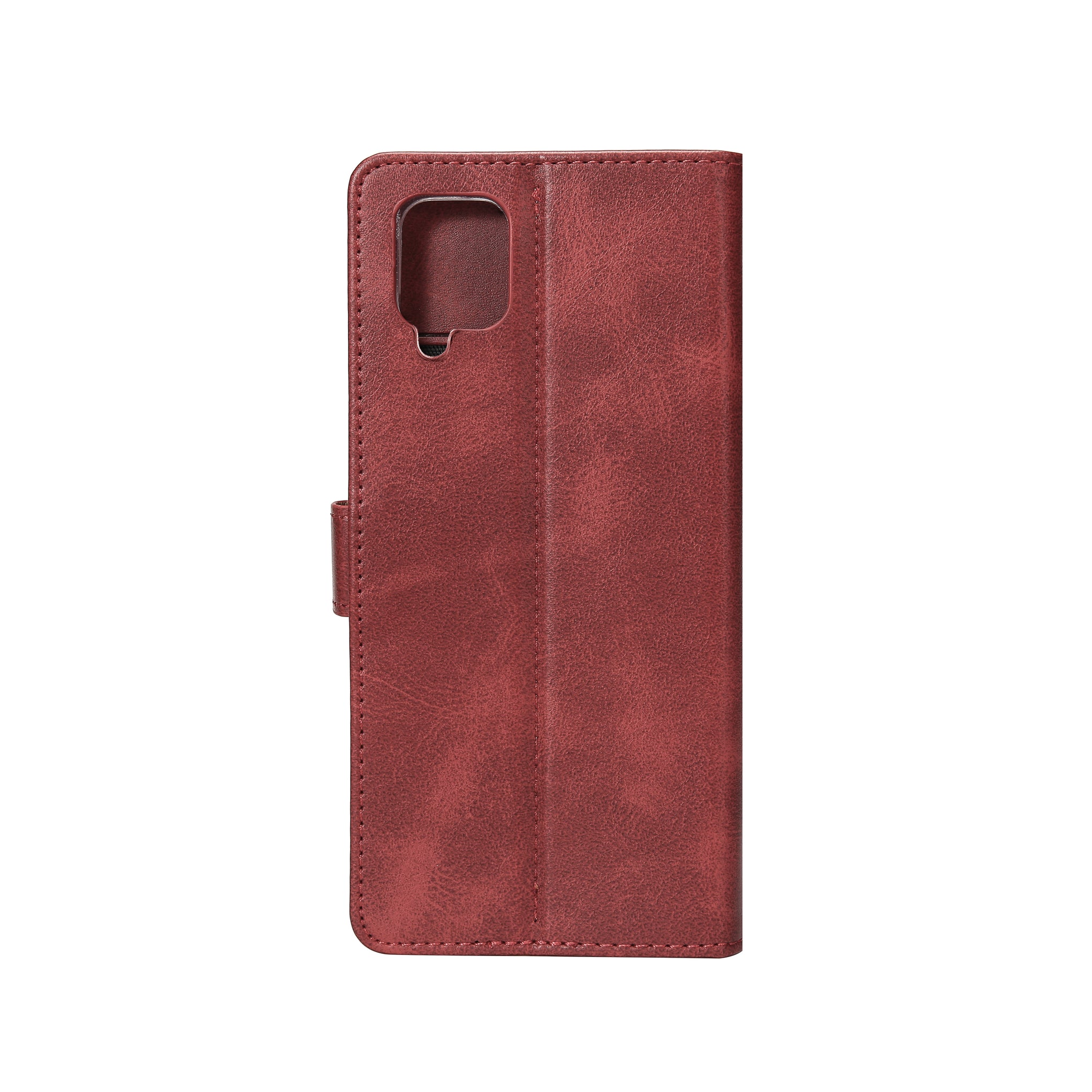 Rixus Bookcase For Samsung Galaxy A12 Dark Red