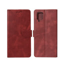 Rixus Bookcase For Samsung Galaxy A12 Dark Red