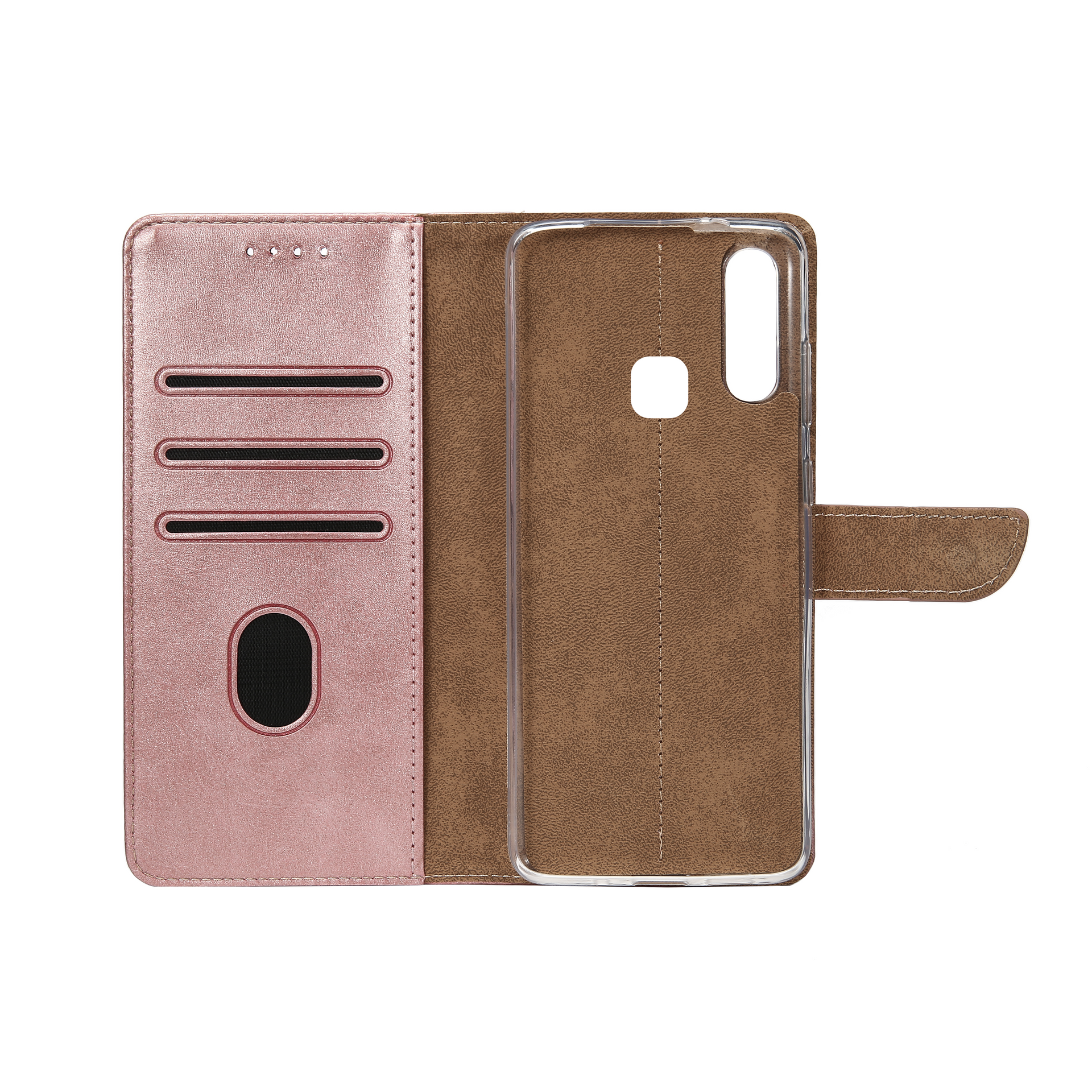 Rixus Bookcase For Samsung Galaxy A20e Pink