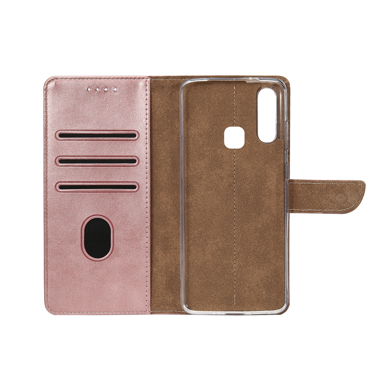 Rixus Bookcase For Samsung Galaxy A20e A202F Pink