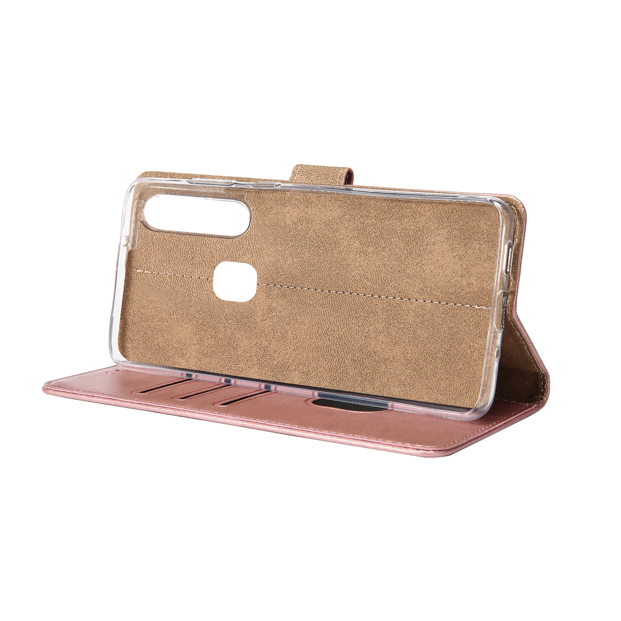 Rixus Bookcase For Samsung Galaxy A20e Pink