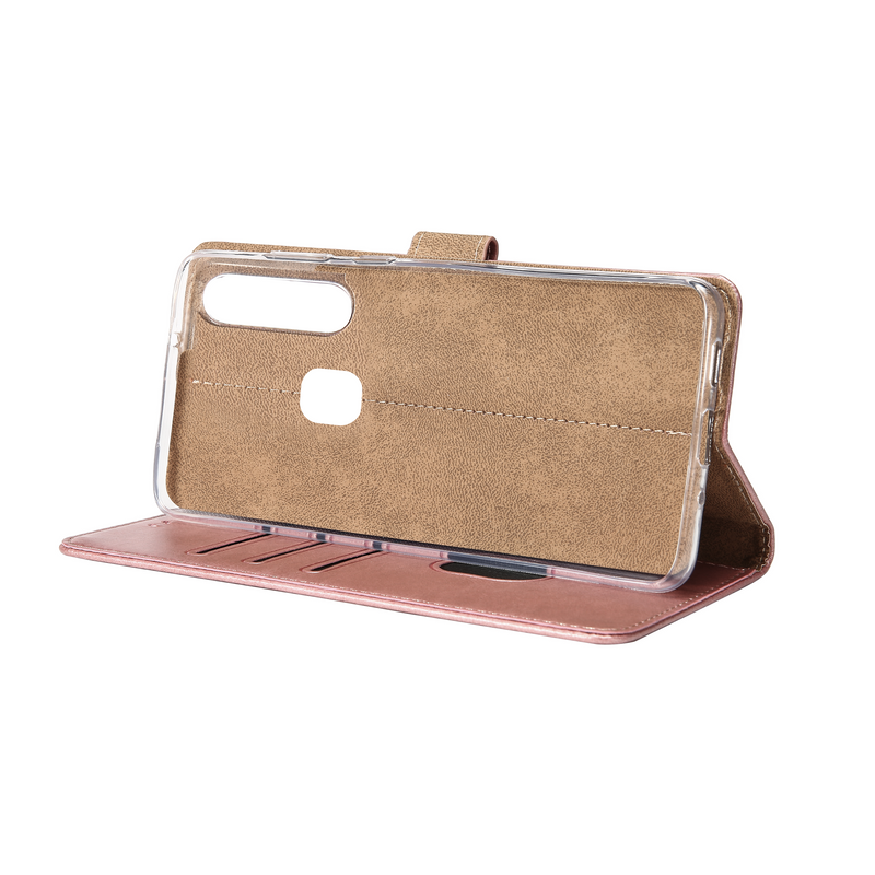 Rixus Bookcase For Samsung Galaxy A20e A202F Pink