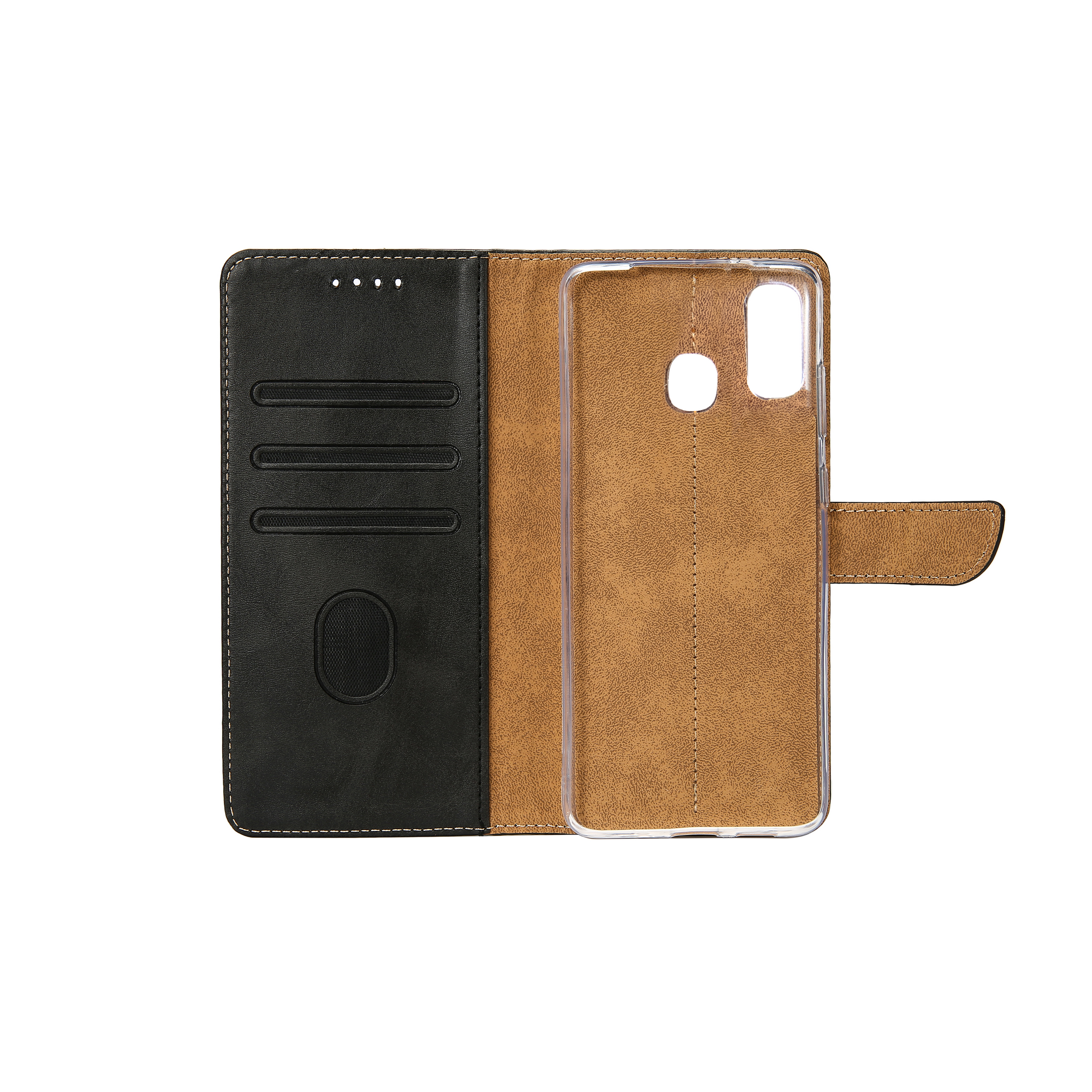 Rixus Bookcase For Samsung Galaxy A20e Black
