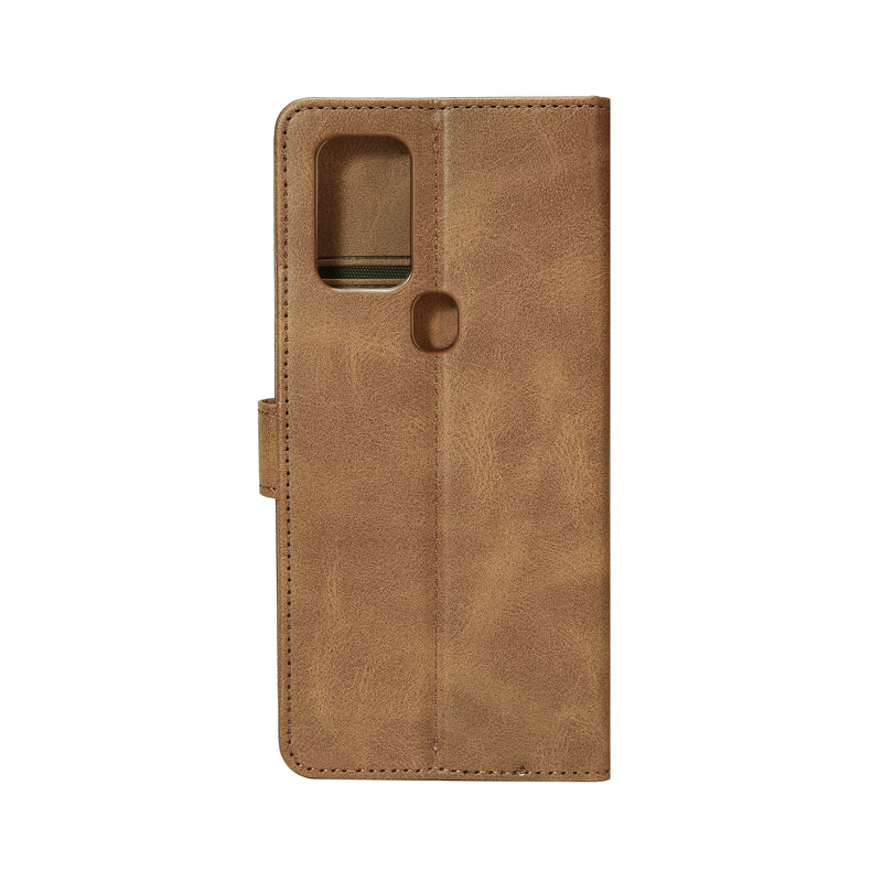 Rixus Bookcase For Samsung Galaxy A21s A217F Light Brown
