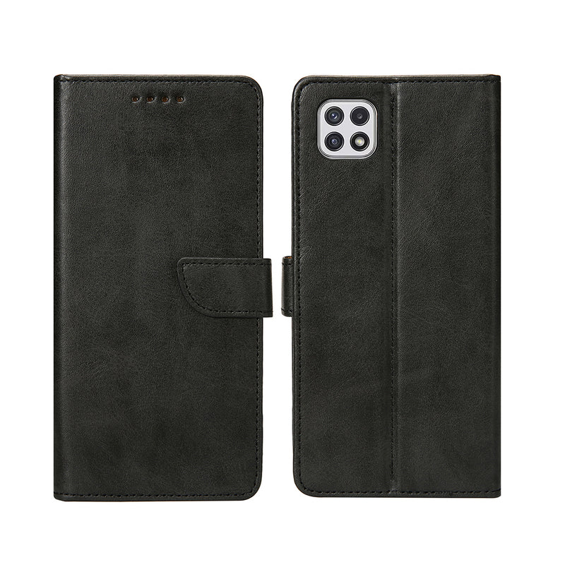 Rixus Bookcase For Samsung Galaxy A22 5G A226B Black