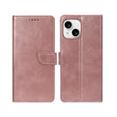 Rixus Bookcase For Apple iPhone 15 Pink
