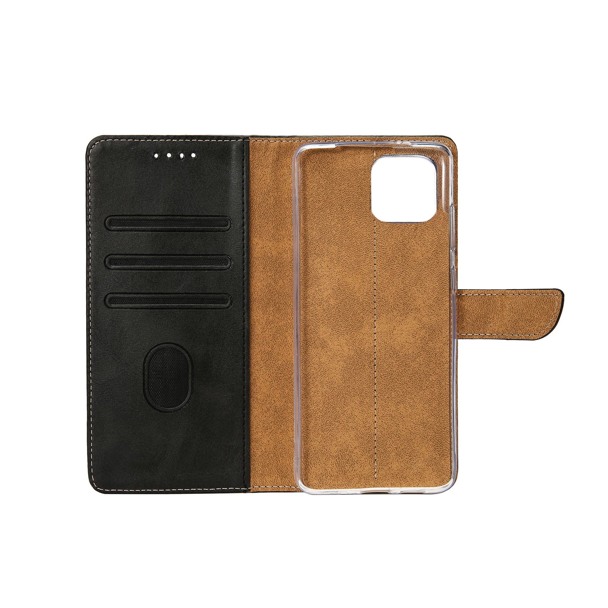 Rixus Bookcase For Apple iPhone 15 Black