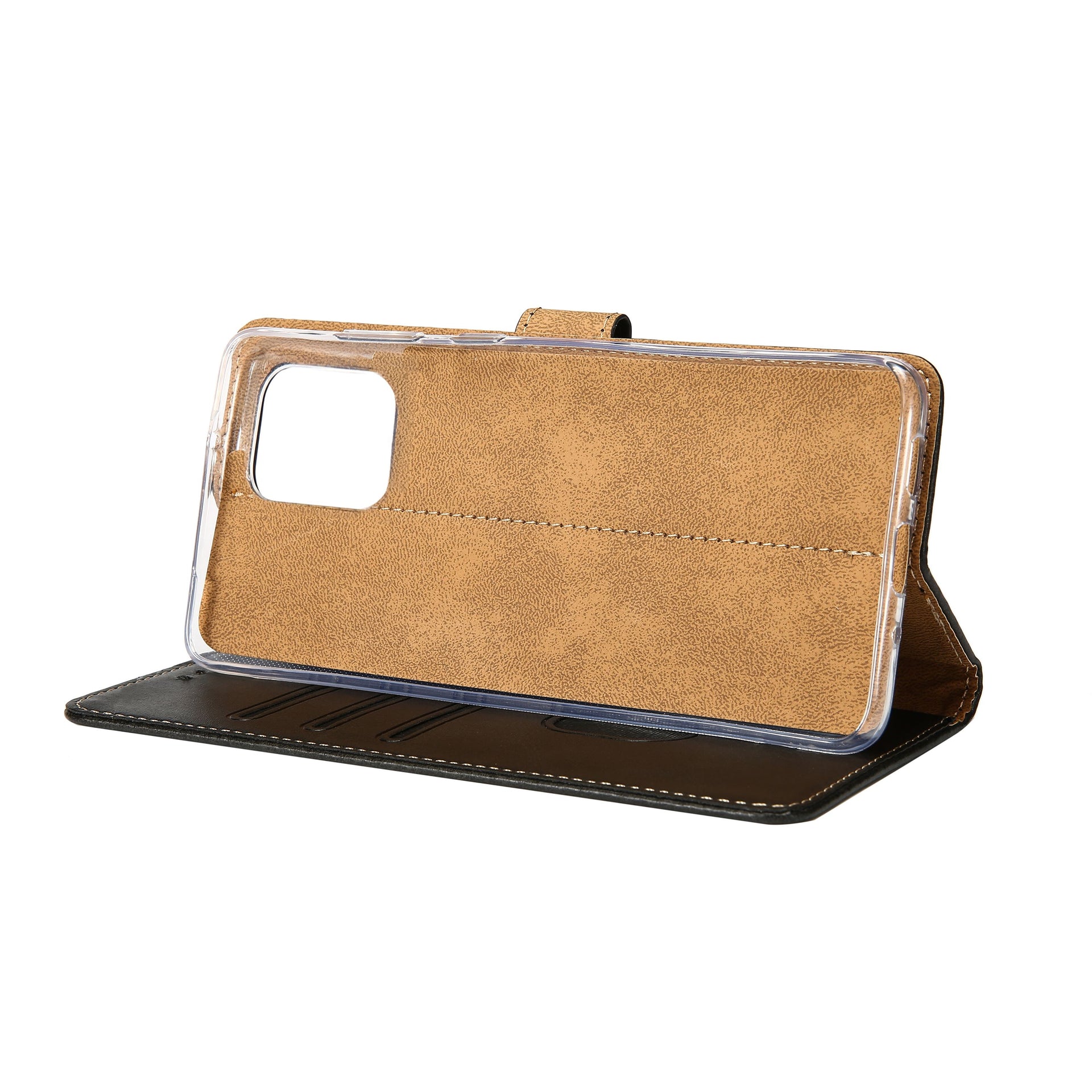 Rixus Bookcase For Apple iPhone 15 Black