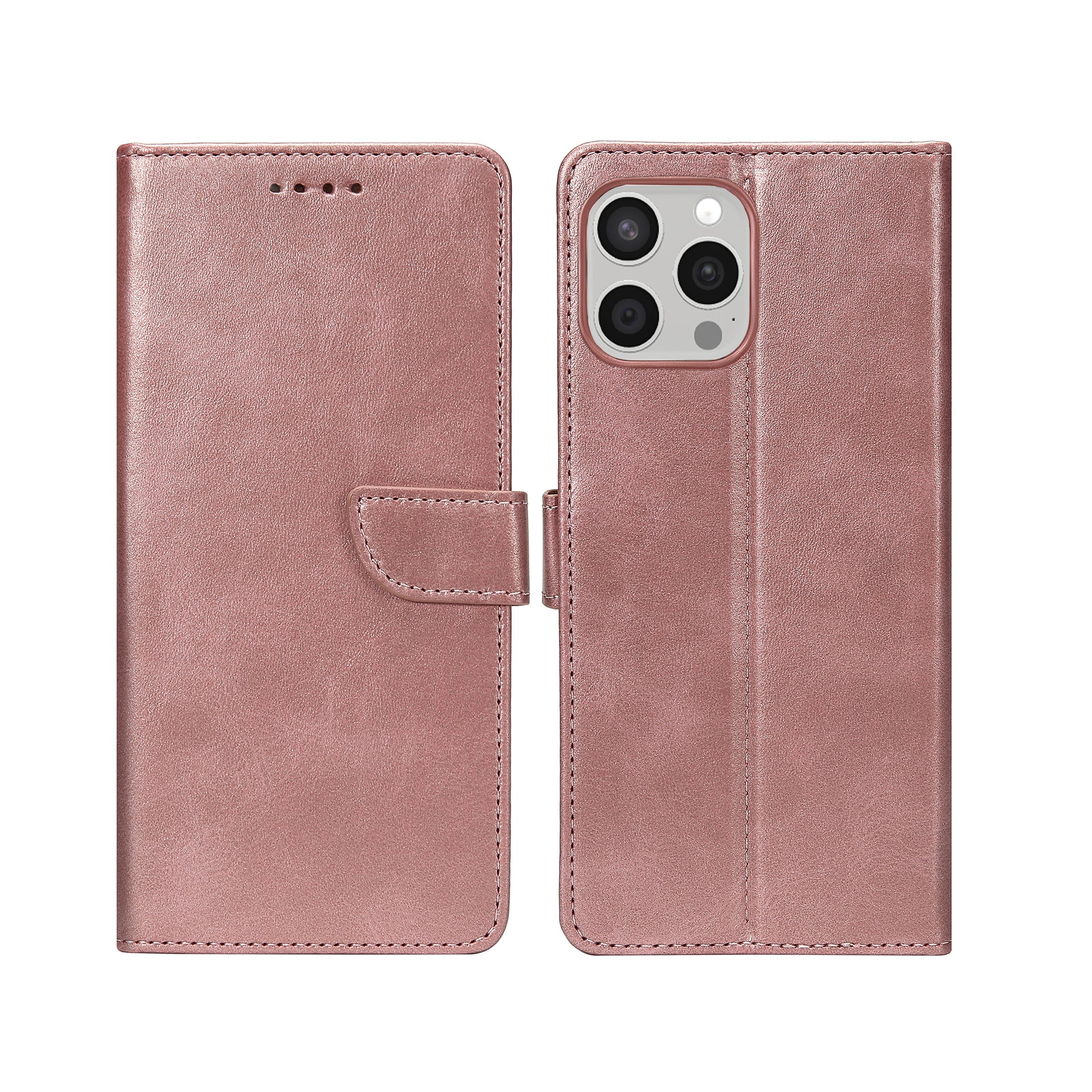 Rixus Bookcase For Apple iPhone 15 Pro Pink