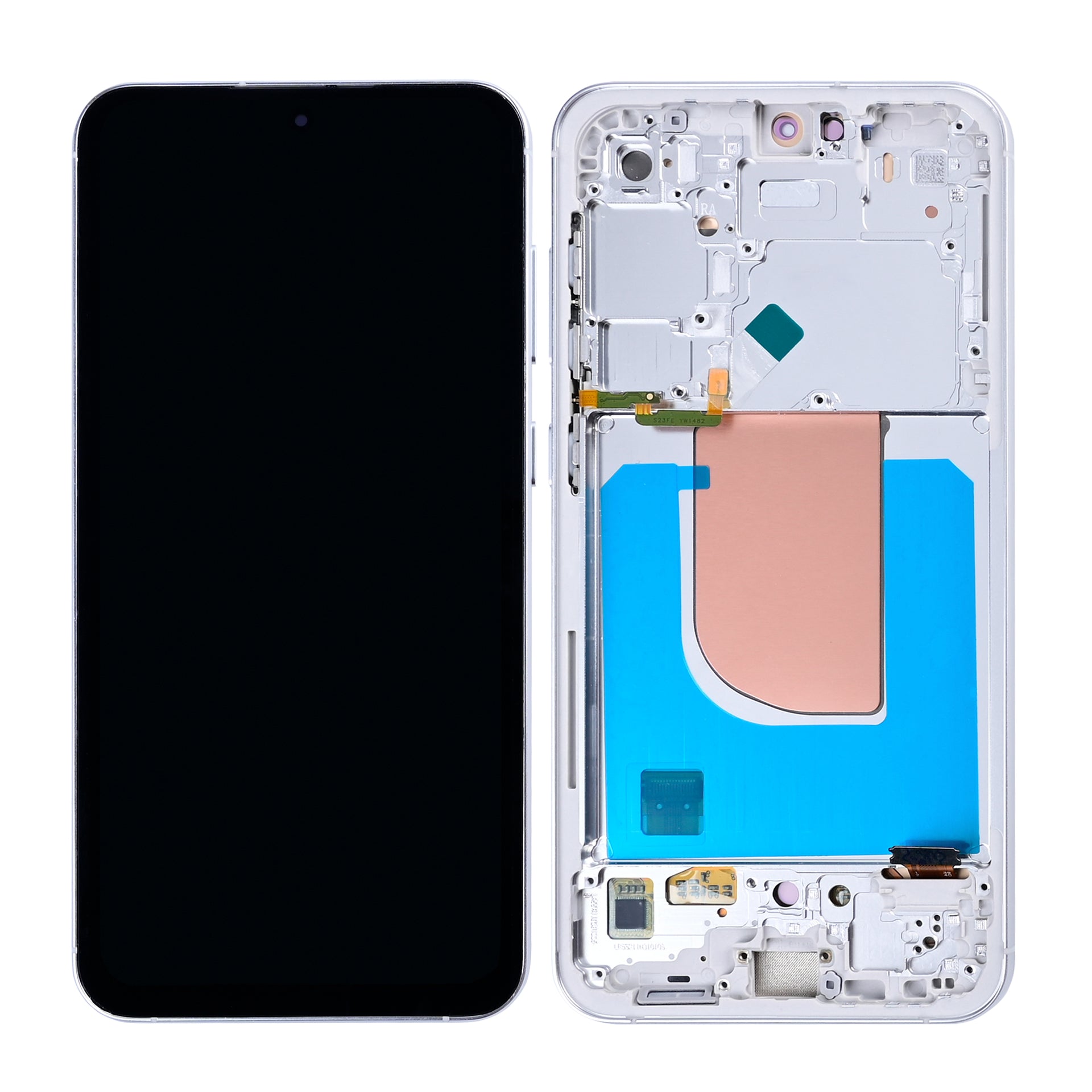 Samsung Galaxy S23 FE S711B Display And Digitizer With Frame Silver Soft-OLED