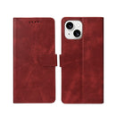 Rixus Bookcase For Apple iPhone 15 Dark Red