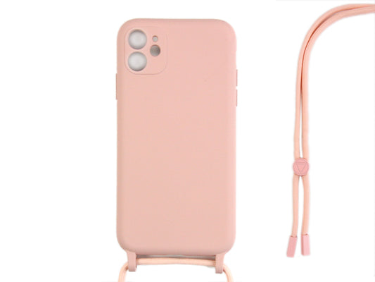 Rixus TPU Necklace Cord Cover For Apple iPhone 11 Pink