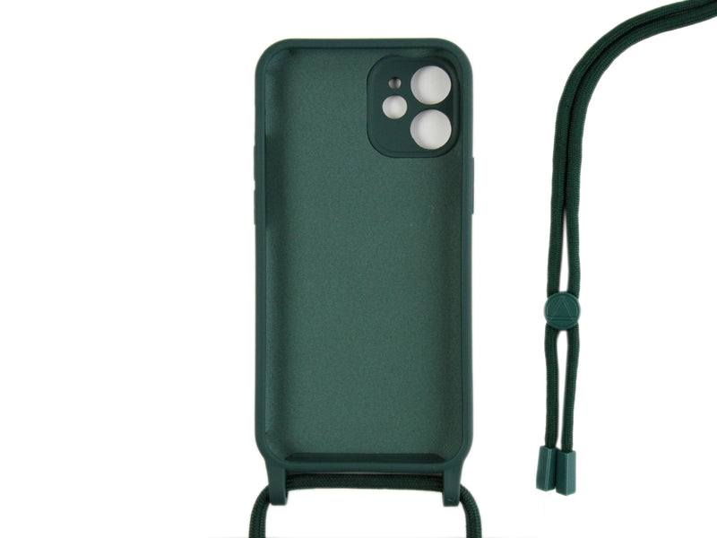 Rixus TPU Necklace Cord Cover For Apple iPhone 11 Dark Green