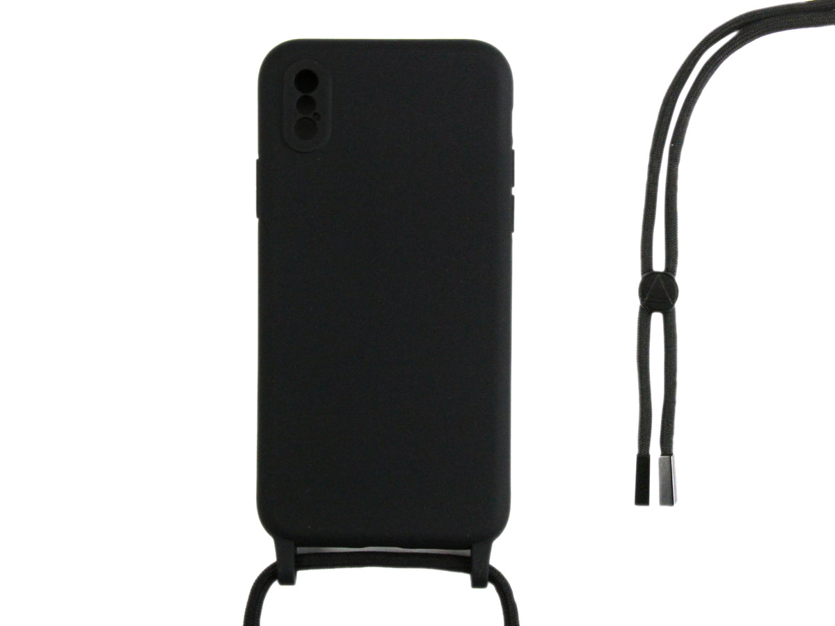 Rixus TPU Necklace Cord Cover For Apple iPhone X, XS Black