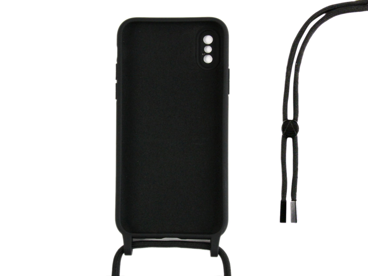 Rixus TPU Necklace Cord Cover For Apple iPhone X, XS Black