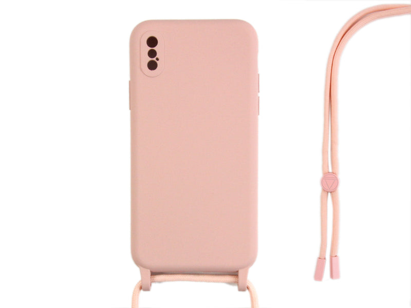 Rixus TPU Necklace Cord Cover For Apple iPhone X, XS Pink