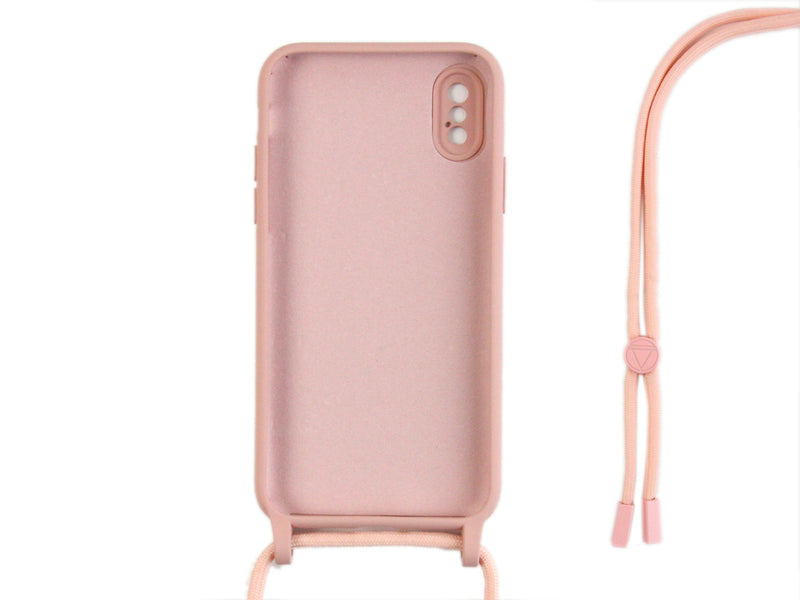 Rixus TPU Necklace Cord Cover For Apple iPhone X, XS Pink