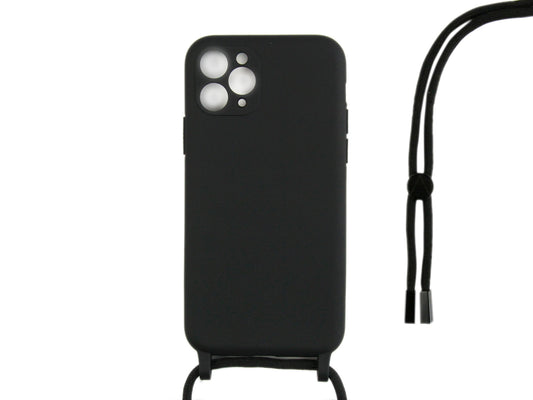 Rixus TPU Necklace Cord Cover For Apple iPhone 11 Pro Max Black