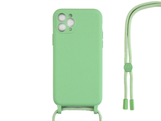 Rixus TPU Necklace Cord Cover For Apple iPhone 11 Pro Max Matcha