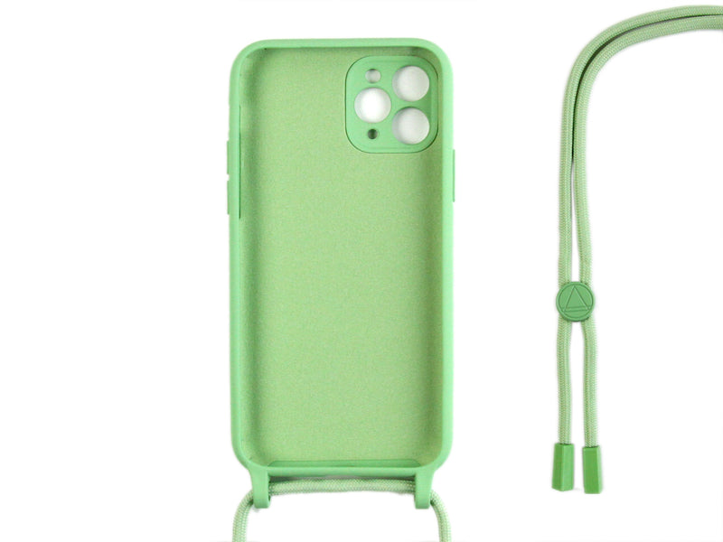 Rixus For iPhone 11 Pro Max TPU Necklace Cord Cover Matcha