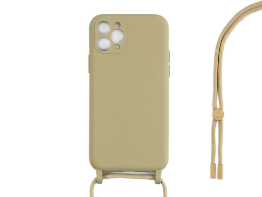 Rixus TPU Necklace Cord Cover For Apple iPhone 11 Pro Max Gold