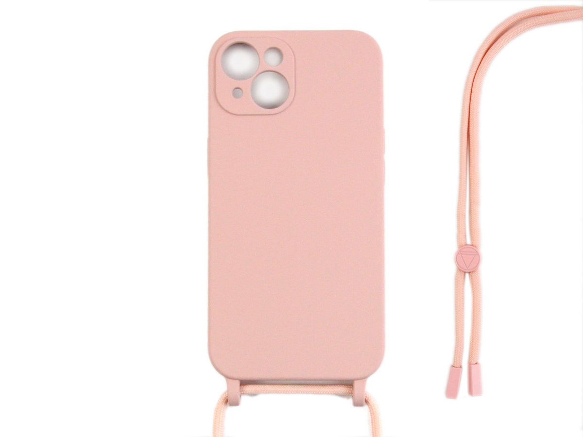 Rixus TPU Necklace Cord Cover For Apple iPhone 13 Mini Pink