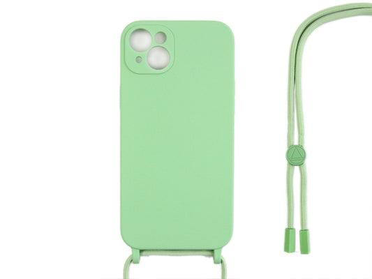 Rixus TPU Necklace Cord Cover For Apple iPhone 14 Matcha