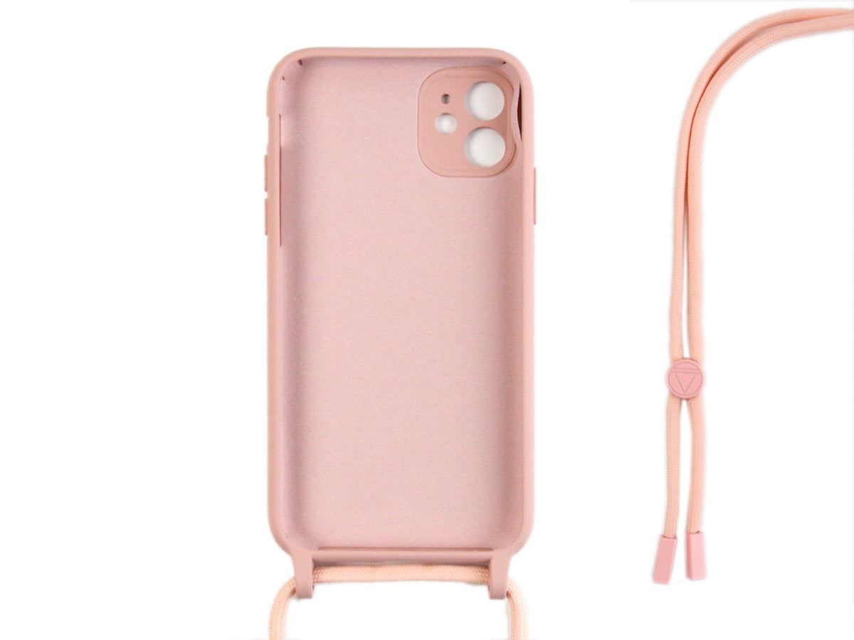 Rixus TPU Necklace Cord Cover For Apple iPhone 12 Mini Pink