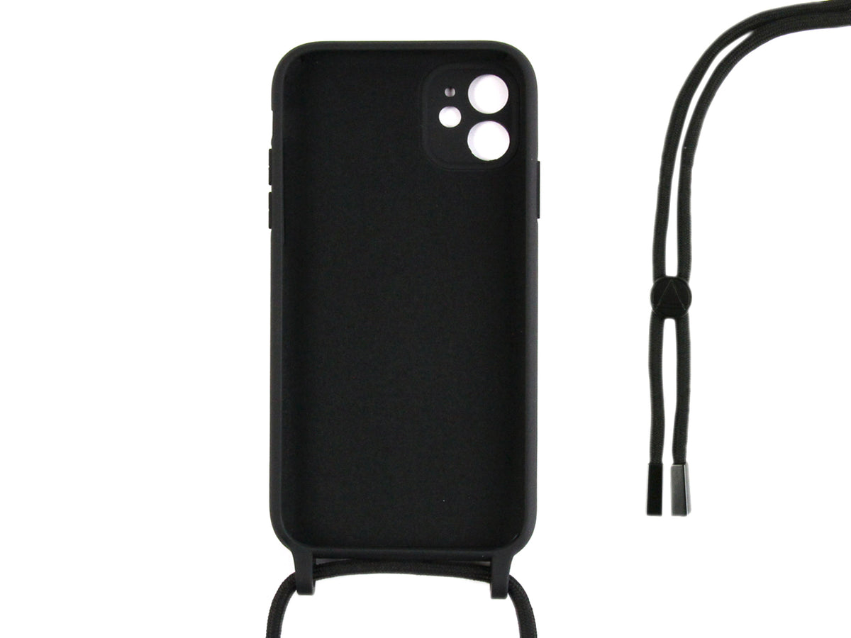 Rixus TPU Necklace Cord Cover For Apple iPhone 12 Mini Black