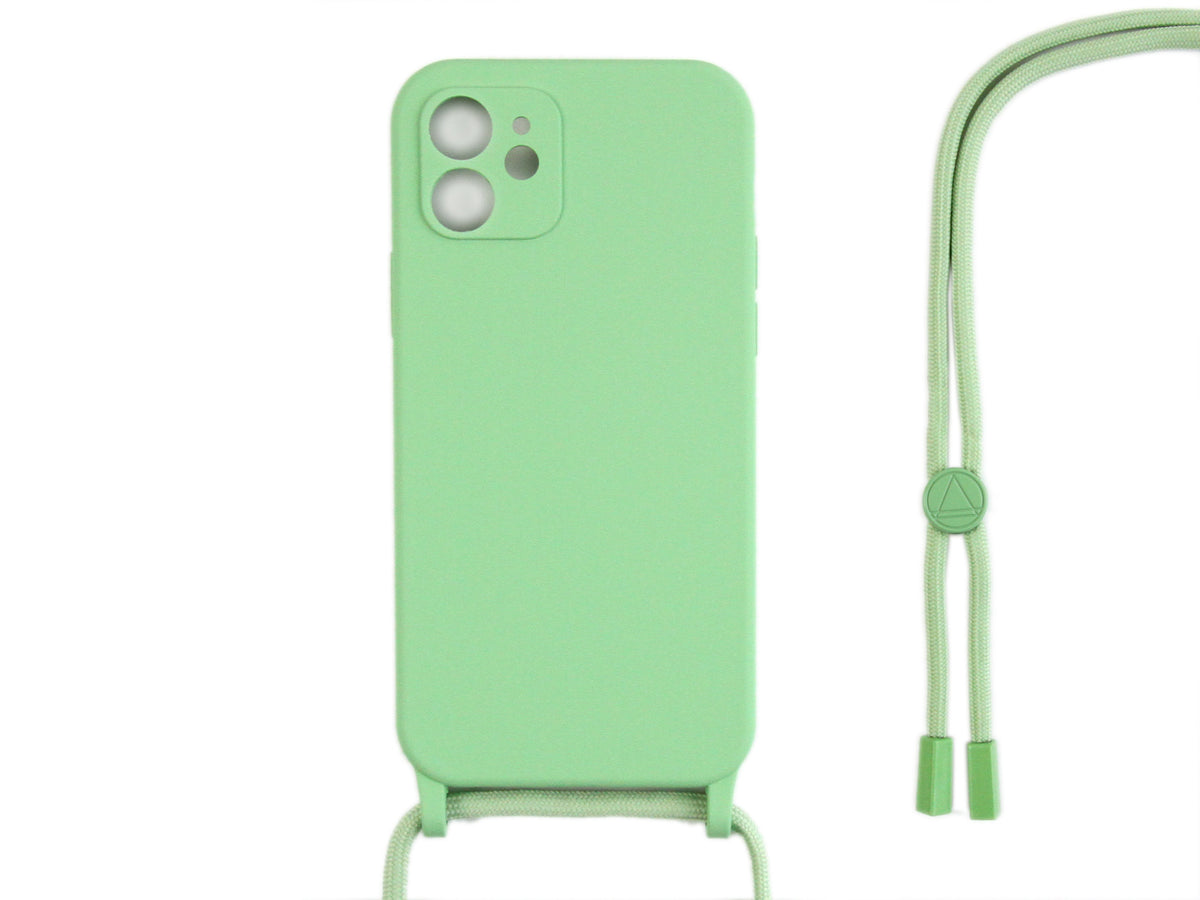 Rixus TPU Necklace Cord Cover For Apple iPhone 12 Mini Matcha