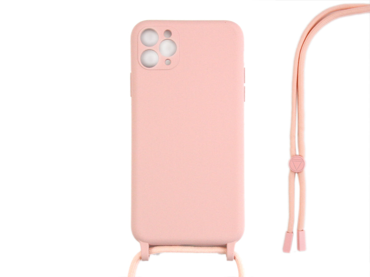 Rixus TPU Necklace Cord Cover For Apple iPhone 11 Pro Pink