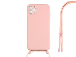 Rixus TPU Necklace Cord Cover For Apple iPhone 11 Pro Pink
