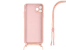 Rixus For iPhone 11 Pro TPU Necklace Cord Cover Pink