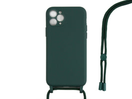 Rixus TPU Necklace Cord Cover For Apple iPhone 11 Pro Dark Green