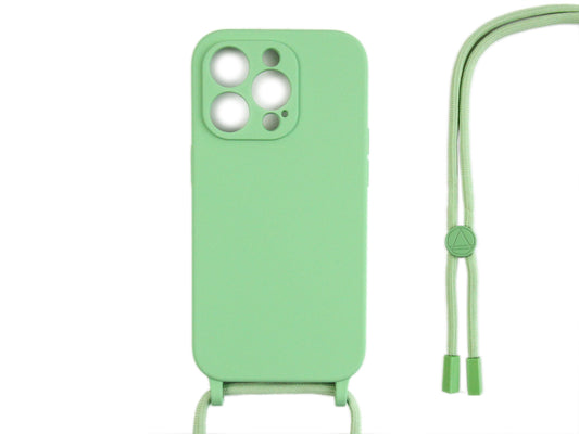 Rixus TPU Necklace Cord Cover For Apple iPhone 14 Pro Max Matcha