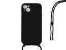 Rixus For iPhone 14 Plus TPU Necklace Cord Cover Black