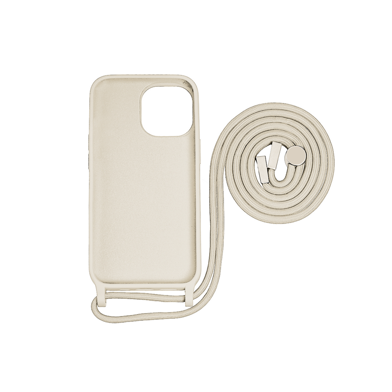 Rixus For iPhone 14 Plus TPU Necklace Cord Cover Gold