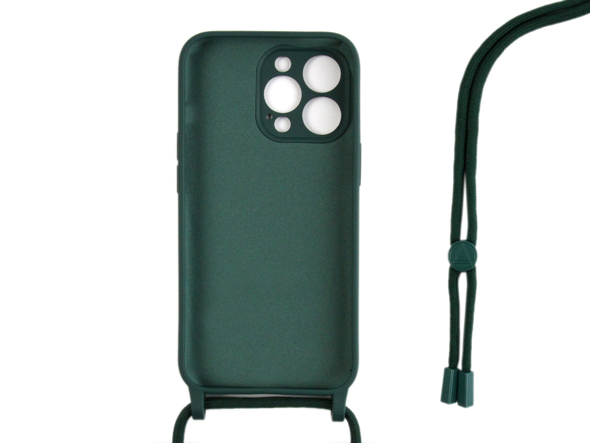 Rixus TPU Necklace Cord Cover For Apple iPhone 13 Pro Dark Green