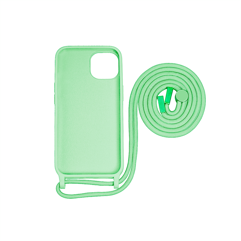 Rixus For iPhone 13 Pro TPU Necklace Cord Cover Matcha