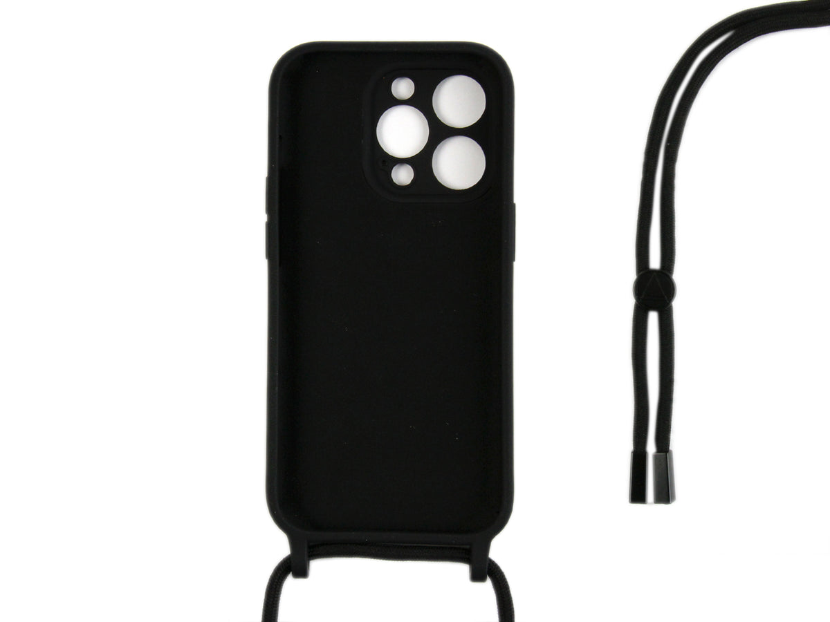 Rixus TPU Necklace Cord Cover For Apple iPhone 13 Pro Black